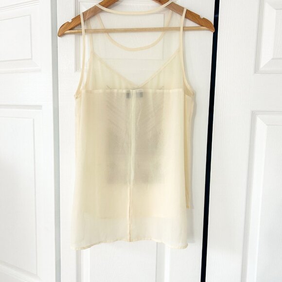 ASTR The Label Cream Sheer Beaded Bronze Tank Top Women’s Size Medium EUC - Picture 3 of 5